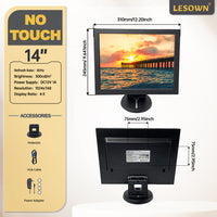 LESOWN N140 14 inch Portable Industrial Monitor 1024x768 VESA LCD VGA Display for Security Cameras