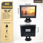 LESOWM N104 10.4 inch VGA Monitor Full HD 1024x768 LCD  Screen VESA Display with Speakers Plastic Shell Black White
