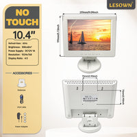 LESOWM N104 10.4 inch VGA Monitor Full HD 1024x768 LCD  Screen VESA Display with Speakers Plastic Shell Black White