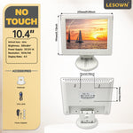 LESOWM N104 10.4 inch VGA Monitor Full HD 1024x768 LCD  Screen VESA Display with Speakers Plastic Shell Black White