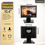 LESOWM N104 10.4 inch VGA Monitor Full HD 1024x768 LCD  Screen VESA Display with Speakers Plastic Shell Black White