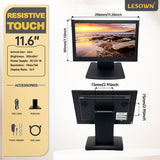 LESOWN N116 Small Size 11.6 inch 1080p Widescreen LCD VGA HDMI VESA Monitor 1366x768 IPS Resistive Touch Display Built-in Speakers