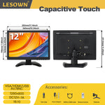 LESOWN N120 Resistive Capacitive Touch Screen Monitor 12 inch 16:10 1280x800 IPS Industrial Embedded