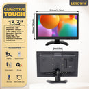 LESOWN N133 Widescreen 13.3 inch Full HD 1920x1080 IPS Screen LCD Monitor Video Input with Speakers