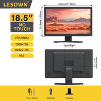 LESOWN N185 Industrial Resistive Capacitive Touch Screen LCD Monitor 18.5 inch  FHD VESA HDMI USB Display