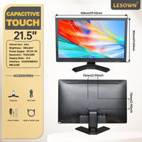LESOWN N215 Ultra Wide Touchscreen Monitor 21.5 inch 1920x1080 Full HD VGA HDMI Wall Mount VESA Display