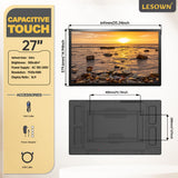 LESOWN N270 27 inch Industrial  Monitor Touch Ultrawide Screen  IPS VGA HDMI USB Input VESA100 Wall Mount Display