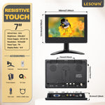 LESOWN N70 1024 x 600  7 inch HD Small LCD Car Monitor Touch Display  AV VGA HDMI Input