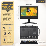 LESOWN N70 1024 x 600  7 inch HD Small LCD Car Monitor Touch Display  AV VGA HDMI Input