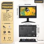 LESOWN N70 1024 x 600  7 inch HD Small LCD Car Monitor Touch Display  AV VGA HDMI Input