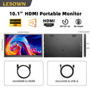 LESOWN P101C 10.1 inch Portable Monitor mini HDMI 1024x600 Portable Display with Speakers for PC Windows