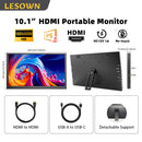 LESOWN P101C 10.1 inch Portable Monitor mini HDMI 1024x600 Portable Display with Speakers for PC Windows