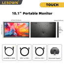 LESOWN P101D-T Small USB C 10.1 inch Monitor 1024x600 Touchscreen Display Aida64 PC Temperature Monitoring