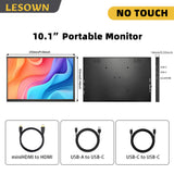 LESOWN P101DP P101DP-T 10.1inch 1280x800 IPS LCD Portable Display Mini Secondary Monitor USB‑C Side Screen Compact Display for Laptop Plug & Play
