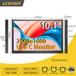LESOWN P101GHT 10 inch Monitor 2.5K USB Type C & HDMI Touchscreen 10.1 inch Portable Monitor 2560x1600 Small Display
