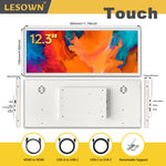 LESOWN P123WPT P123GPT 12.3'' Ultra-Wide Horizontal Display 1920x720 Portable Bar Monitor Extra Screen for Laptop PC Gaming Work & Entertainment