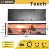 LESOWN P126GPS+S/P126GPT+S 12.6 inch USB C Stretched Bar LCD Monitor mini HDMI Touchscreen Portable Display Extended Screen for PC Smart Phone