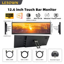 LESOWN P126GPT 12.6 inch USB C Stretched Bar LCD Monitor HDMI Touchscreen Portable Display Extended