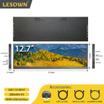 LESOWN P127GHTR 12.7 inch Bar Monitor 2K HDMI Type C IPS Monitor for Stock Market Ticker Display