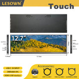 LESOWN P127GHTR 12.7 inch Bar Monitor 2K HDMI Type C IPS Monitor for Stock Market Ticker Display