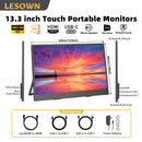 LESOWN P133K 13.3 inch 4K Portable Monitor UHD 3840x2160 IPS LCD Touchscreen VESA Extension Display for XBox PS4/5 Switch PC Laptop