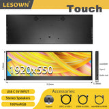 LESOWN 14.1 inch Long Portable Monitor 4K Ultra Wide Touch Screen Capacitive USB C HDMI IPS Laptop PC External LCD Monitor