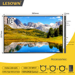 LESOWN 18 inch 120Hz Portable USB C mini HDMI Touchscreen Ultrawide Monitor 1920x1200 ADS with Speakers Laptop Screen Extender