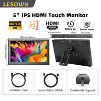 LESOWN P50C-T mini Monitor 5 inch IPS 800x480 LCD Touch Screen Display HDMI mini Sub Screen
