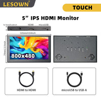 LESOWN P50C-T mini Monitor 5 inch IPS 800x480 LCD Touch Screen Display HDMI mini Sub Screen