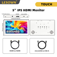 LESOWN P50CW-T mini USB Touch Display HDMI IPS Screen Compact 5 inch PC Laptop Sub White Monitor