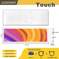 LESOWN P79W-T 7.9 inch Strip Display Small Widescreen 400x1280 IPS CPU GPU Temperature Monitoring Display