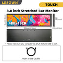 LESOWN P88D-T Touch Screen Long Display 8.8 inch 480x1920 600cd/m2  IPS Wide Extender Screen with Stand