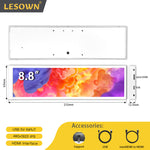 LESOWN P88W/P88W-T+S Touchscreen LCD Wide Bar 8.8 inch Rectangular Monitor 480x1920 IPS HDMI USB Powered Digital Stock Market Display White