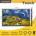 LESOWN P116GPS/P116GPT 11.6 inch Small Portable Monitor Touch FHD 1080P HDMI USB Type C Extend Portable Display