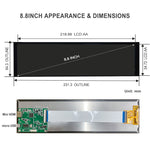 8.8inch 480x1920 Screen LCD Bar Display