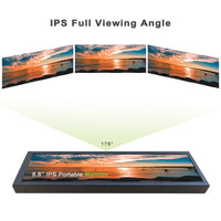 LESOWN P88-T 8.8 inch Long LCD Panel Display Touchscreen 1920x480 Wide Secondary Screen for Window PC