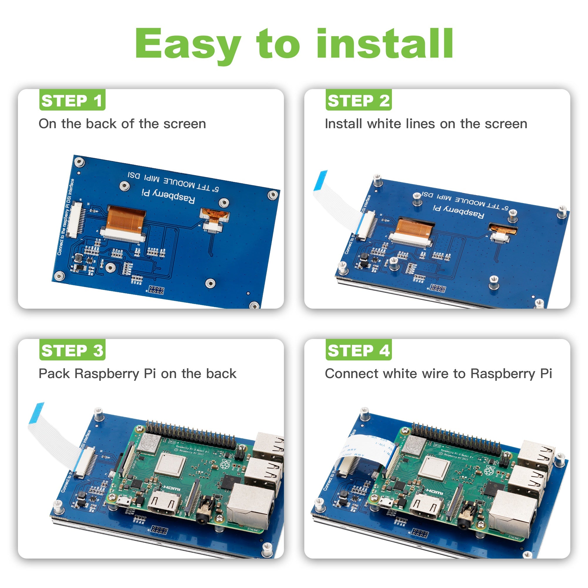 LESOWN R5P-ST 5inch DSI Display 800×480 IPS Touchscreen for Raspberry PI