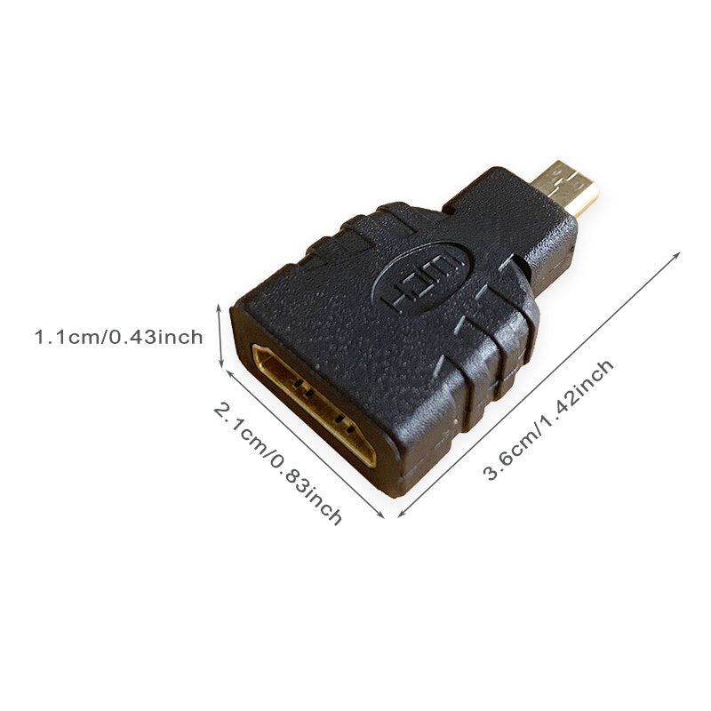 LESOWN HDMI Female (Type-A) to Micro HDMI Male (Type-D) Converter